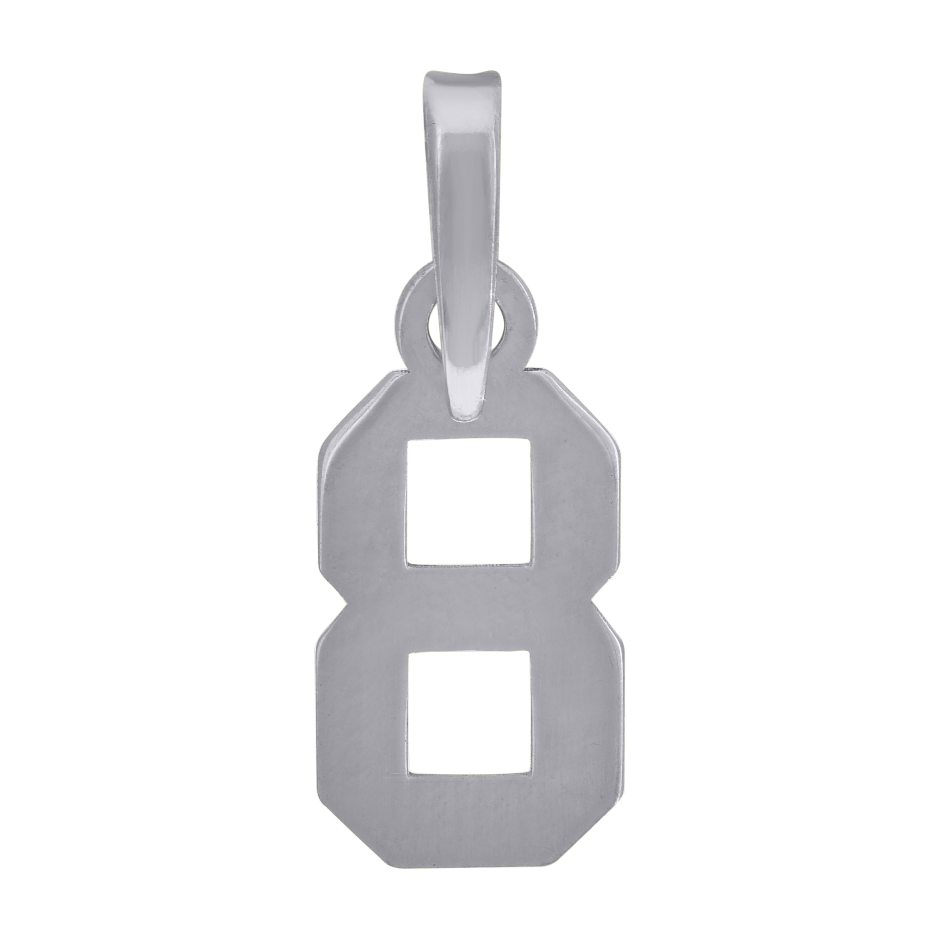 925 Sterling Silver Unisex Initial Number 8 Charm Pendant