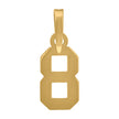 925 Sterling Silver Yellow-Tone Unisex Initial Number 8 Charm Pendant