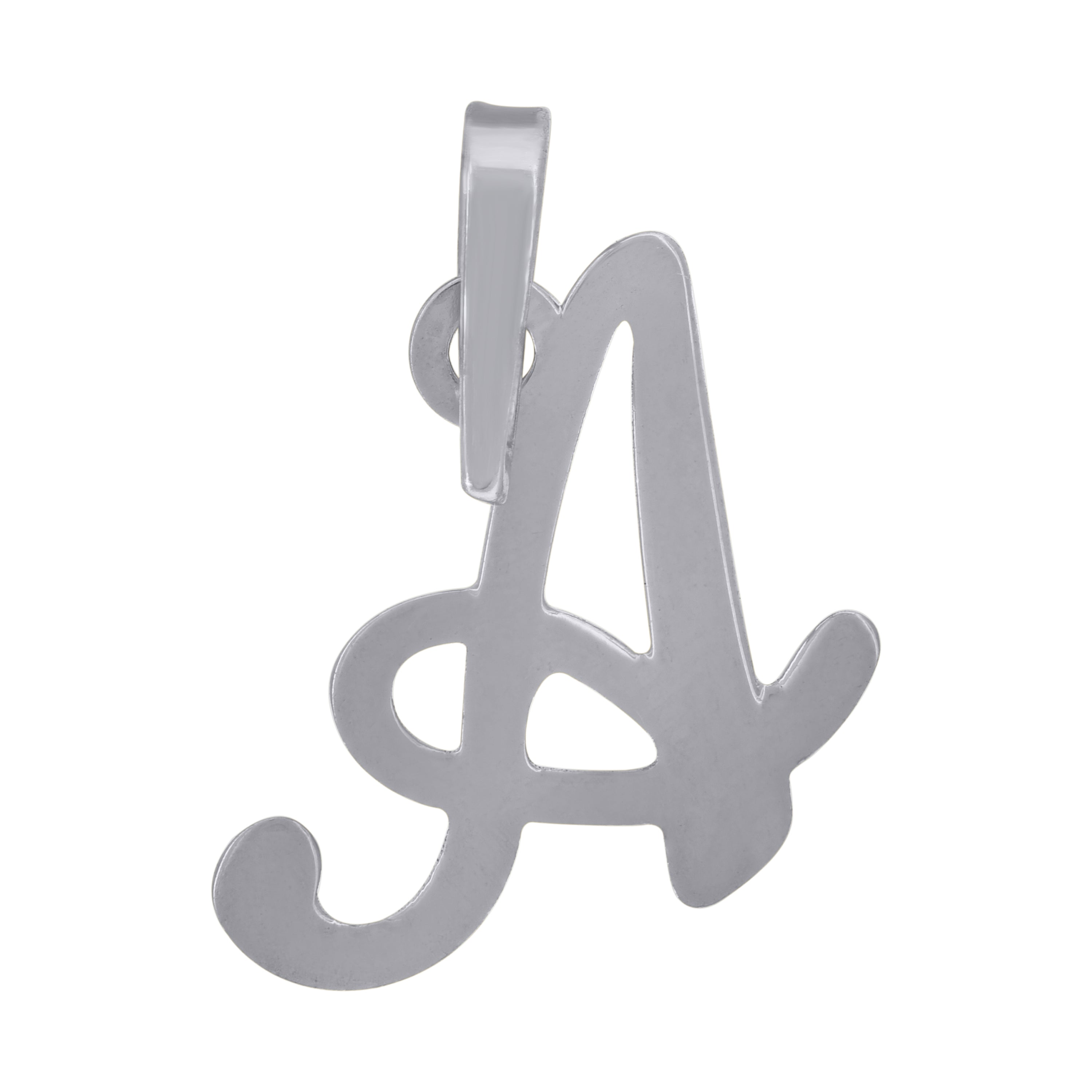 925 Sterling Silver Unisex Cursive Initial Alphabet A Charm Pendant