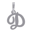 925 Sterling Silver Unisex Cursive Initial Alphabet D Charm Pendant