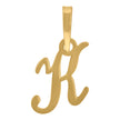 925 Sterling Silver Yellow-Tone Unisex Cursive Initial Alphabet K Charm Pendant