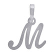 925 Sterling Silver Unisex Cursive Initial Alphabet M Charm Pendant
