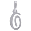925 Sterling Silver Unisex Cursive Initial Alphabet O Charm Pendant