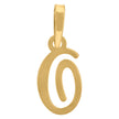 925 Sterling Silver Yellow-Tone Unisex Cursive Initial Alphabet O Charm Pendant