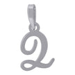 925 Sterling Silver Unisex Cursive Initial Alphabet Q Charm Pendant