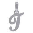 925 Sterling Silver Unisex Cursive Initial Alphabet T Charm Pendant