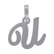 925 Sterling Silver Unisex Cursive Initial Alphabet U Charm Pendant