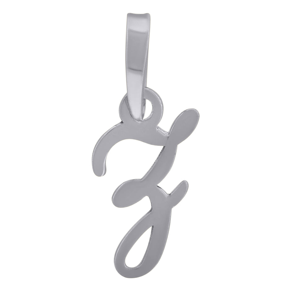 925 Sterling Silver Unisex Cursive Initial Alphabet Z Charm Pendant