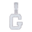 925 Sterling Silver Unisex Cubic-Zirconia Initial Letter G Charm Pendant