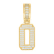 925 Sterling Silver Yellow-Tone Unisex Cubic-Zirconia Initial Letter O Charm Pendant
