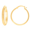 14Kt Yellow Gold Womens Greek Textured Huggie Hoop 20Mm Earrings