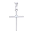 925 Sterling Silver Unisex Cubic-Zirconia Cross Religious Charm Pendant