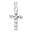 925 Sterling Silver Unisex Cubic-Zirconia Infinity Cross Religious Charm Pendant