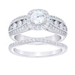 925 Sterling Silver Womens Round Princess-Cut Cubic-Zirconia Engagement Ring Size 7 - SLV-104598
