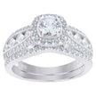 925 Sterling Silver Womens Round Princess-Cut Cubic-Zirconia Engagement Ring Size 9 - SLV-104599