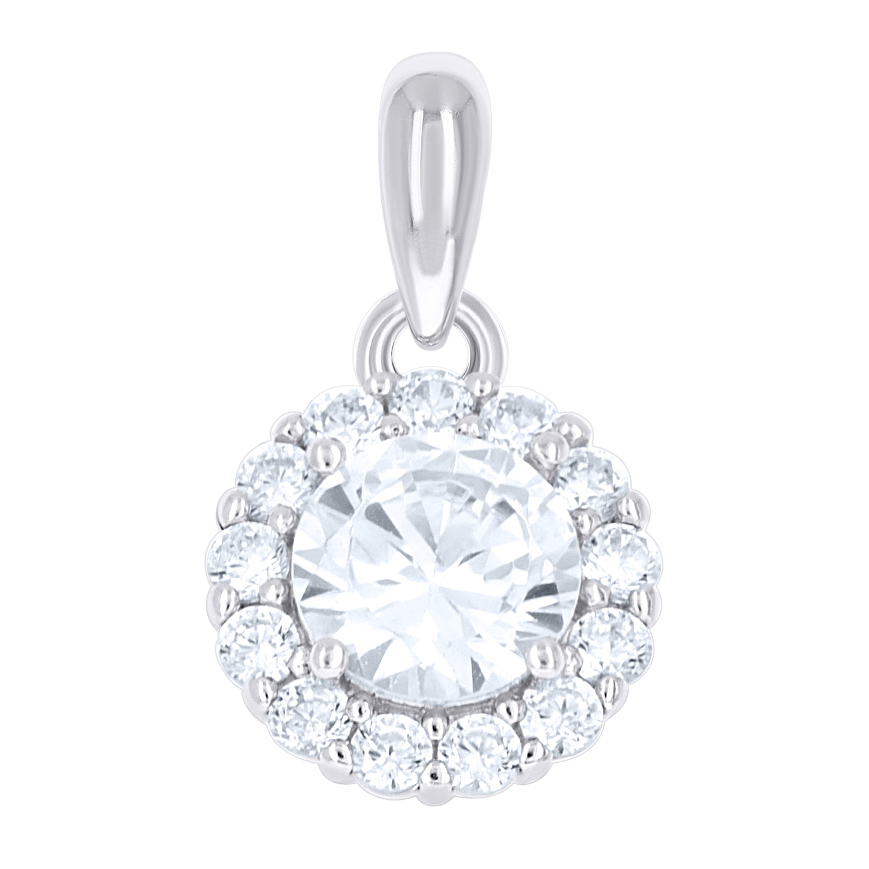 925 Sterling Silver Womens Cubic-Zirconia Fashion Charm Pendant