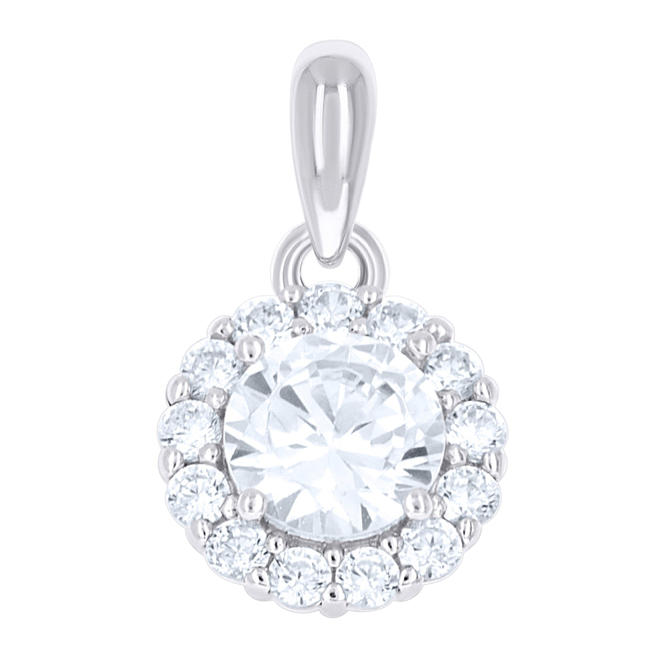 925 Sterling Silver Womens Cubic-Zirconia Fashion Charm Pendant
