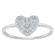 925 Sterling Silver Womens Cubic-Zirconia Heart Ring Size 8 - SLV-104688