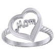 925 Sterling Silver Womens Heart Twisted Mom Ring Size 7 - SLV-104693