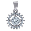 925 Sterling Silver Womens Cubic-Zirconia Fashion Charm Pendant 