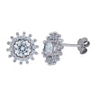 925 Sterling Silver Womens Cubic-Zirconia Fashion Stud Earrings 