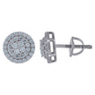 925 Sterling Silver Unisex Princess-Cut Cubic-Zirconia Fashion Stud Earrings 