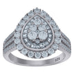 925 Sterling Silver Womens Baguette Cubic-Zirconia Tear Drop Fashion Ring Size 7 - SLV-105693