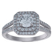 925 Sterling Silver Womens Cubic-Zirconia Square Fashion Ring Size 9 - SLV-105699