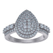 925 Sterling Silver Womens Cubic-Zirconia Tear Drop Fashion Ring Size 9 - SLV-105720