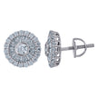 925 Sterling Silver Unisex Baguette Cubic-Zirconia Fashion Stud Earrings 