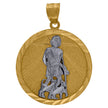 10kt Two-Tone Gold Diamond-Cut Saint Lazarus Religious Charm Pendant