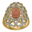 10kt Two-Tone Gold Womens Cubic-Zirconia Guadalupe Religious Ring