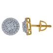 925 Sterling Silver Yellow-Tone Unisex Princess-Cut Cubic-Zirconia Fashion Stud Earrings 