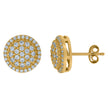 925 Sterling Silver Yellow-Tone Unisex Cubic-Zirconia Round Fashion Stud Earrings