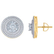 925 Sterling Silver Yellow-Tone Womens Baguette Cubic-Zirconia Cluster Fashion Stud Earrings