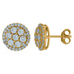 925 Sterling Silver Yellow-Tone Unisex Cubic-Zirconia Round Fashion Stud Earrings