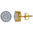 925 Sterling Silver Yellow-Tone Unisex Baguette Cubic-Zirconia Fashion Stud Earrings 