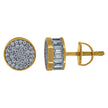 925 Sterling Silver Yellow-Tone Unisex Cubic-Zirconia Fashion Stud Earrings 