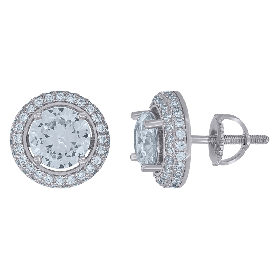 925 Sterling Silver Womens Cubic-Zirconia Fashion Stud Earrings 