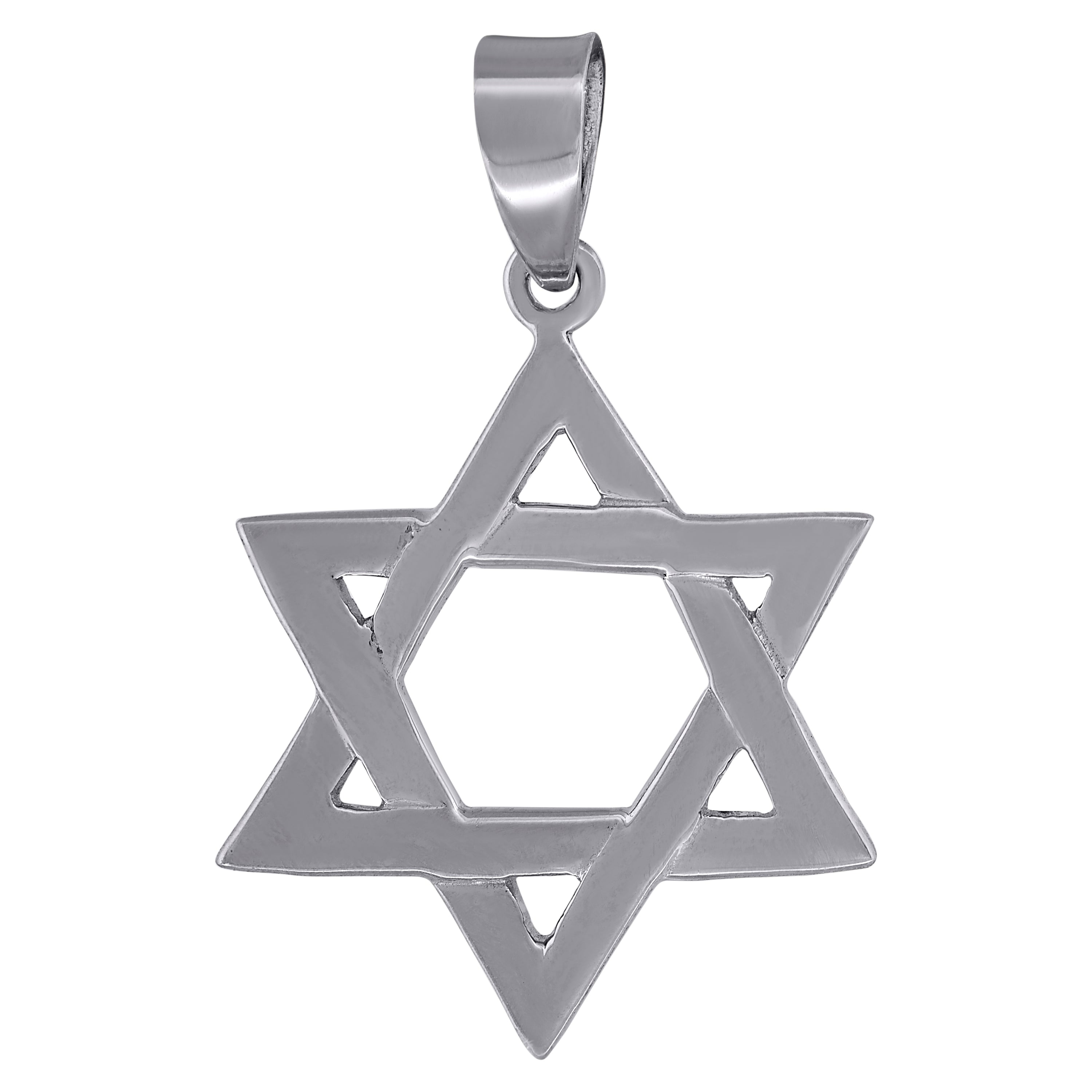 925 Sterling Silver Unisex Star Of David Symbol Religious Charm Pendant