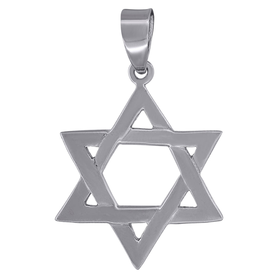 925 Sterling Silver Unisex Star Of David Symbol Religious Charm Pendant