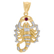 10kt Two-Tone Gold Men Cubic-Zirconia Zodiac Sign Scorpion Pendant