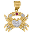10kt Two-Tone Gold Men Cubic-Zirconia Zodiac Sign Cancer Pendant