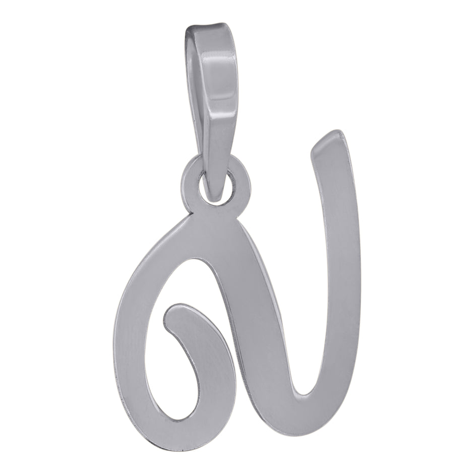 925 Sterling Silver Unisex Initial Alphabet V Charm Pendant