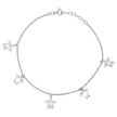 925 Sterling Silver Womens Ocean Life Turtle Charms Anklet Size 10 Inches