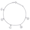 925 Sterling Silver Womens Ship Wheel & Anchor Charms Anklet Size 10 Inches
