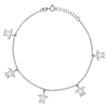 925 Sterling Silver Womens Ocean Life Turtle Charms Anklet Size 10 Inches
