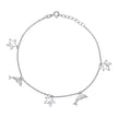 925 Sterling Silver Womens Ocean Life Charms Anklet Size 10 Inches
