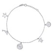 925 Sterling Silver Womens Ocean Life Charms Anklet Size 10 Inches