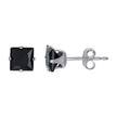 925 Sterling Silver Unisex Princess Cut Black Cubic-Zirconia 5mm Square Stud Earrings